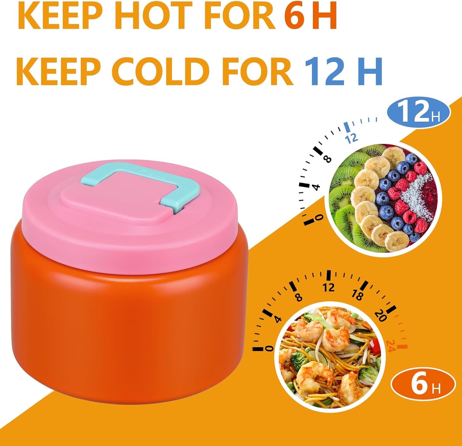 PIQUEBAR 8oz Kids Thermo for Hot Food,Small Lunch Thermo Food Container Stainless Steel,Easy Open Wide Mouth Thermo for Hot Cold Food for Preschool Travel